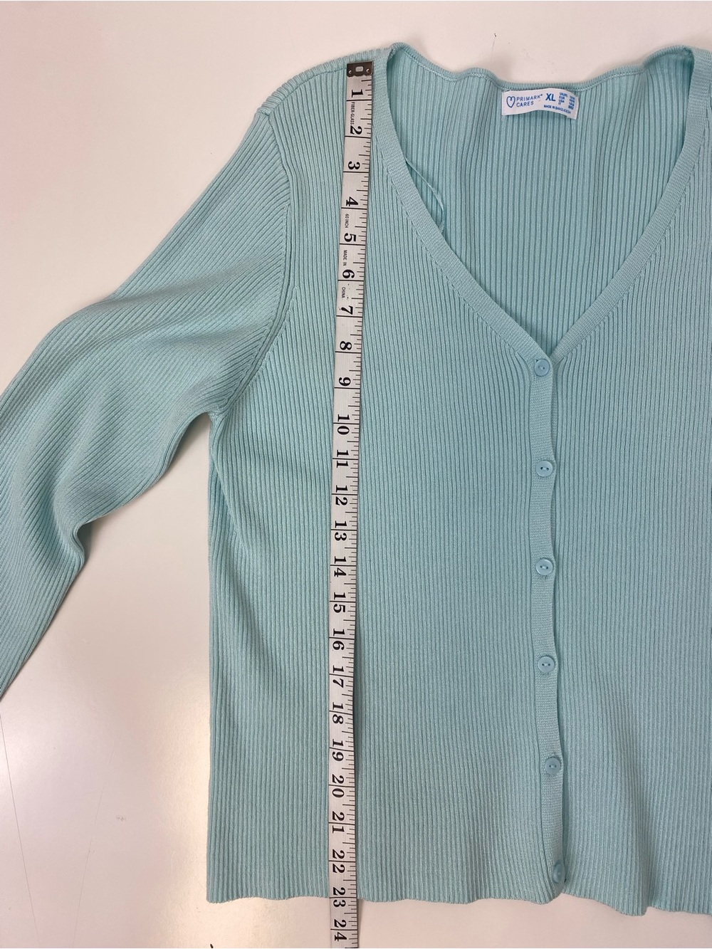 Primark Light Blue Ribbed V-Neck Button Cardigan - Picture 5 of 5